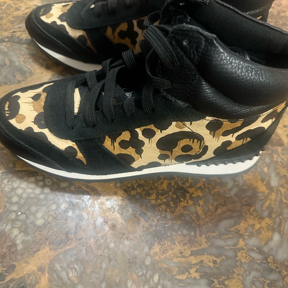 Coach Black and Tan Sneakers with Cushioned Sole